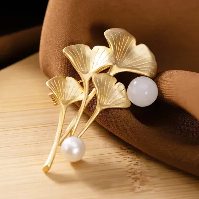 Mushroom Pearl Hijab Brooch /Hijab Pin ( 1 Pc )